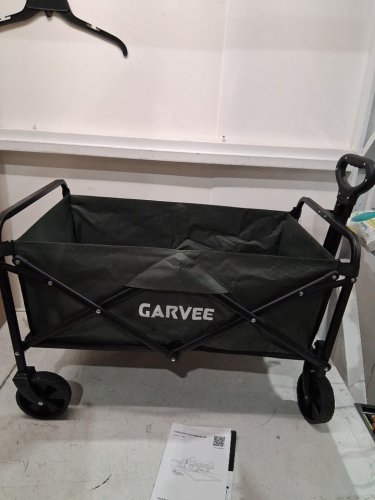 Garvee Folding Utility Wagon with All-Terrain 360° Wheels - 380lbs Cap -  green image 2