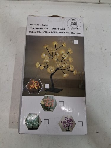 adjustable led rose tree lamp - 12" - white rose image 4