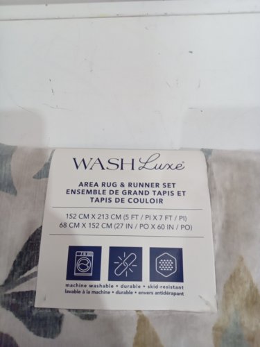 2PC WASHLUXE MACHINE WASHABLE AREA RUG & RUNNER SET - 5FT X 7FT/27" X 5FT - multicolor  (MODEL: 2046294) image 2