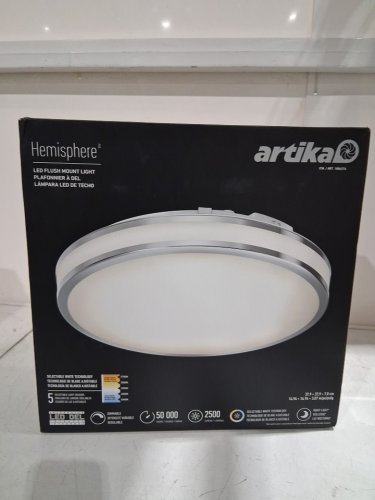 ARTIKA HEMISPHERE FLUSH MOUNT LIGHT WITH 5 SELECTABLE LIGHT COLOURS 2700K/3000K/3500K/4000K/5000K - 2500LM - 15" - CHROME (MODEL: 1806274/FM-HM5C-C1CR) image 2
