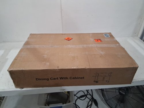 Dining Cart Table with Storage Cabinet - 100LB CAP - Black and Stainless Steel - (Model: JT-006) image 3
