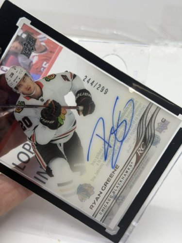 2025-26 UPPER DECK SIGNED RYAN GREENE ROOKIE CARD CLEAR CUT CARD LIMITED EDITION #244/299 (CC-RG) image 4