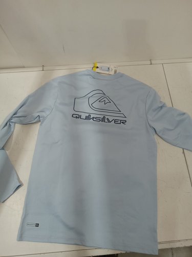 MEN'S QUIKSILVER LONG SLEEVE RASH GUARD - MEDIUM - LIGHT BLUE (STYLE: 1731086) image 4