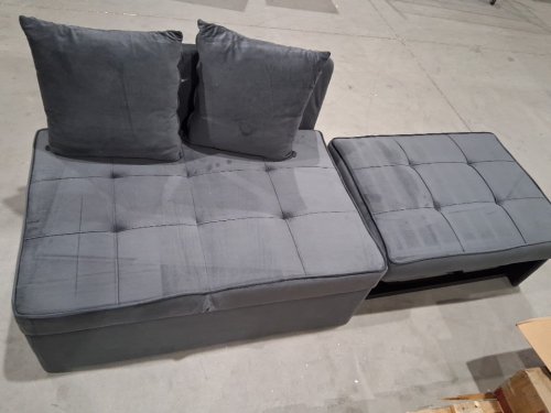 4-in-1 Convertible Pull Out Velvet Love seat SLEEPER Couch- 32"X 39"-71" X 26" - LIGHT GREY (MODEL: J1S050GR0M) image 8