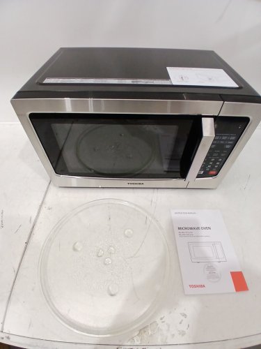 TOSHIBA COMPACT COUNTERTOP Stainless Steel Smart Sensor MICROWAVE OVEN WITH CHILD LOCK- 1.2CU.FT/1500W - GREY/BLACK (MODEL: ML-EM31P(SS)/CA) image 3