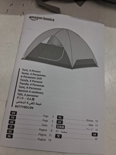 Amazon Basics Instant Camping Tent with Rainfly for up to 4 people - gREY/ORANGE (MODEL: AMZ-140872) image 4