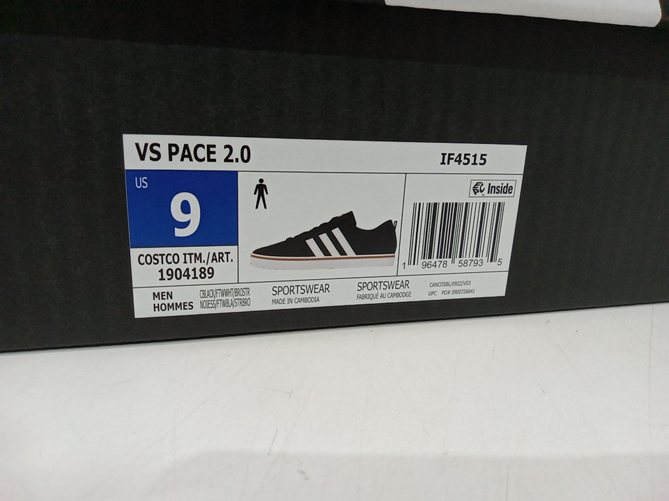Men's Adidas VS Pace 2.0 Running Shoe - Size 9 - Black (Style: 1904189) image 3