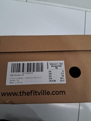 fitville womens easytop recovery sandal v3- size 6 wide-burgundy image 3
