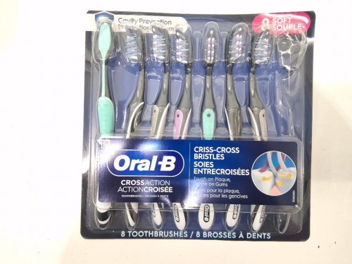 7pk oral b cavity prevention cross action criss-cross bristle - soft toothbrushes - Assorted colors image 2