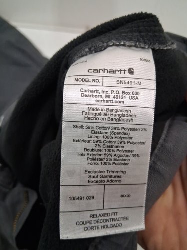 MEN'S CARHARTT RUGGED FLEX RELAXED FIT RIPSTOP FLEECED LINED WORK CARGO PANTS - 38W x 30L - grey (STYLE: BN5491-M) image 4