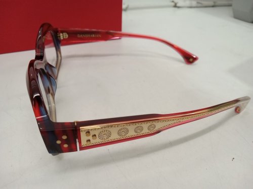 DANSHARIAN Glasses Frames with Demo Lenses - 53▢17-143 - Red / Gold (Model: GHERART / DN01105AW5317 53-17-143) image 6