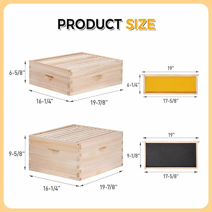 BeeCastle Hives Natural Hive 8/10 Frame 3 Layer starter kit beehive - unwaxed image 2