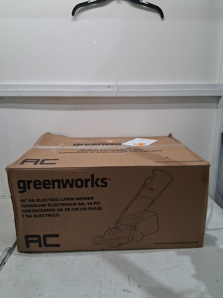 greenworks corded electric lawn mower - 14" - 9AMP - black/green (model: lma123) image 2