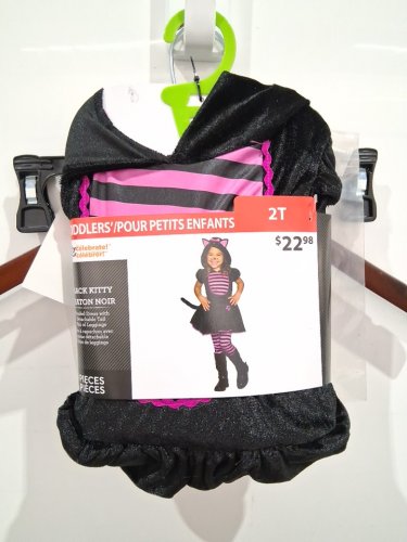 2PC GIRL'S WAY TO CELEBRATEHALLOWEEN BLACK KITTY COSTUME SET - 2T - BLACK / PINK image 2