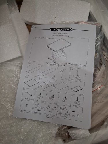 Tektalk Rotating Jigsaw Puzzle Table with Angle & Height Adjustment & 4 Colored Drawers - 35.4" X 24.4", UP TO 1500PC PUZZLES - WHITE NATURAL (MODEL:wgptz046) image 4