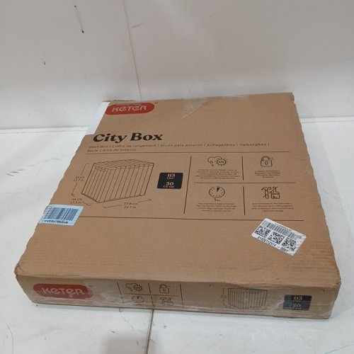 Keter City Deck Box Outdoor Storage - 113L/22.7" x 17.3" x 21.5" - Black image 2