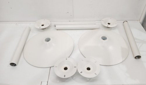 2PK COSTWAY ADJUSTABLE Height Round Bistro Table - 22" - 40" x 24" - WHITE (MODEL: HV10660WH-2) image 11