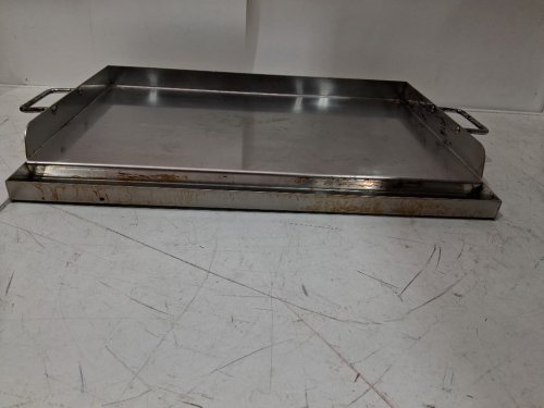 BBQ Cooking Griddle, Universal Flat Top Griddle with 2 Handles - 17" x 23" - silver image 5
