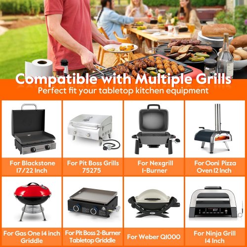 M KARMATER Folding Grill Table/stand - Fits 17" - 22" Griddle - 44" x 17" - black image 3