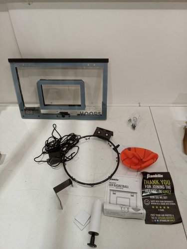 FRANKLIN SPORTS PRO HOOPS, OVER THE DOOR HOOP WITH MINI BASKETBALL & PUMP - 17" - BLACK/WHITE (MODEL: 54132X) image 3