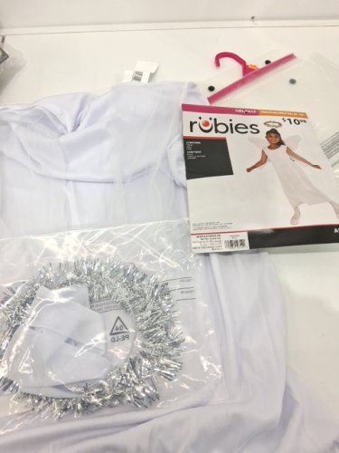 3PC GIRLS RUBIES ANGEL COSTUME - MEDIUM 8-10 - WHITE (STYLE: 887749) image 2