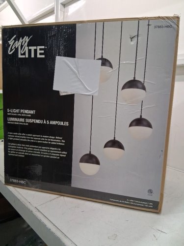 Easylite 5-Light Pendant Chandelier - 22" X 6" X 80"- black (MODEL: 37883-HBC) image 2
