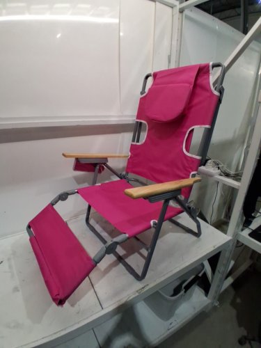 3-IN-1 Foldable Beach Chair with Footrest and Adjustable Backrest - 330LBS CAP - Pink (Model: NP12638PI) image 4