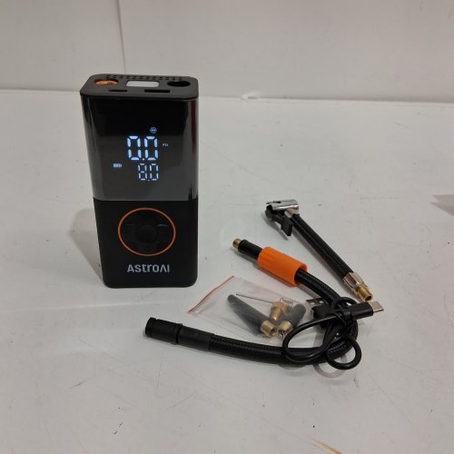 ASTROAI L7 TIRE INFLATOR PORTABLE AIR COMPRESSOR - 150PSI, AIR PUMP WITH LED LIGHTS, PRESSURE GAUGE, AUTO SHUT-OFF - ORANGE (MODEL: AIRUN L7) image 3