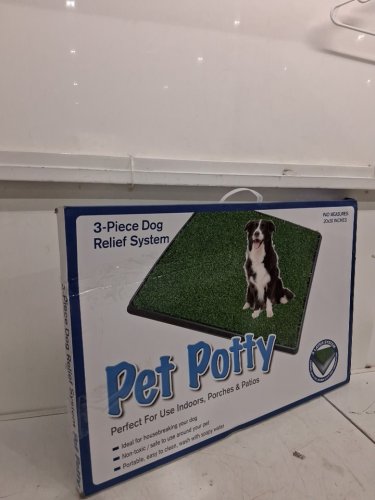 3PC Pet Potty Patch 3 Layer Toilet Tray System - 20" x 30" - green image 2
