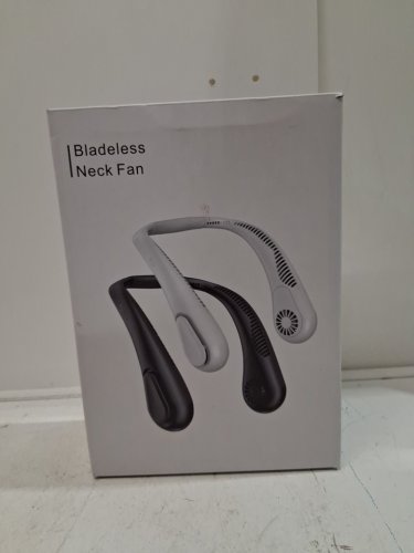 AMACOOL BLADELESS NECK FAN - RECHARGEABLE BATTERY POWERED - 3 SPEEDS - black  - (MODEL: HF370) image 4