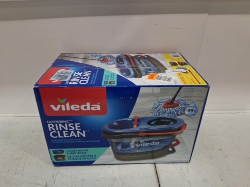 vileda easywring rinseclean spin mop & bucket system with reusable microfibre mophead & extendable handle - blue (model:170144) image 2