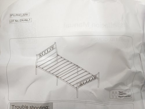 Garvee Metal Bed Frame with Headboard - Twin - Purple (Model: DX-No.1) image 5