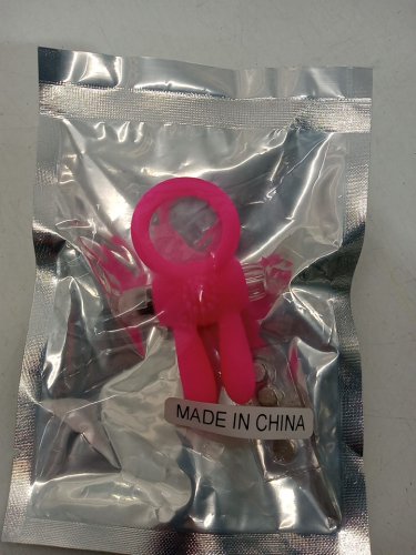 Vibrating Silicone Rabbit Cock Ring with Clitoris Stimulation - Pink image 2