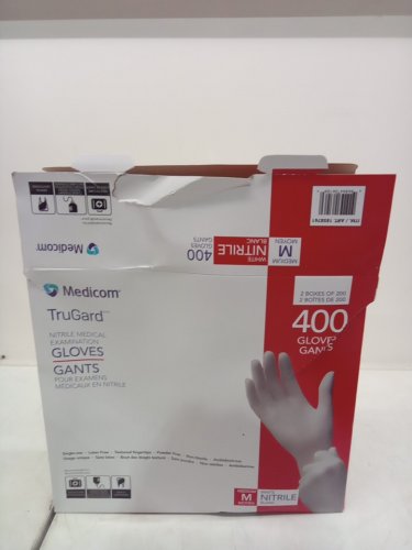 400PK Medicom® TruGard Nitrile Medical Exam Gloves - MEDIUM - White (model: 1858761) image 2