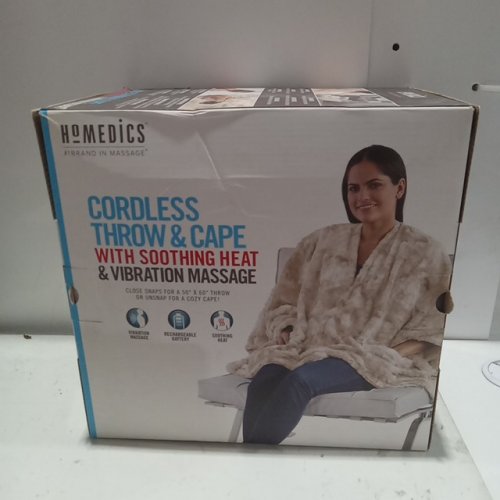 Homedics CORDLESS THROW & CAPE with HEAT and soothing VIBRATION massage - BEIGE (Model: HCM-TRW210HCF) image 3