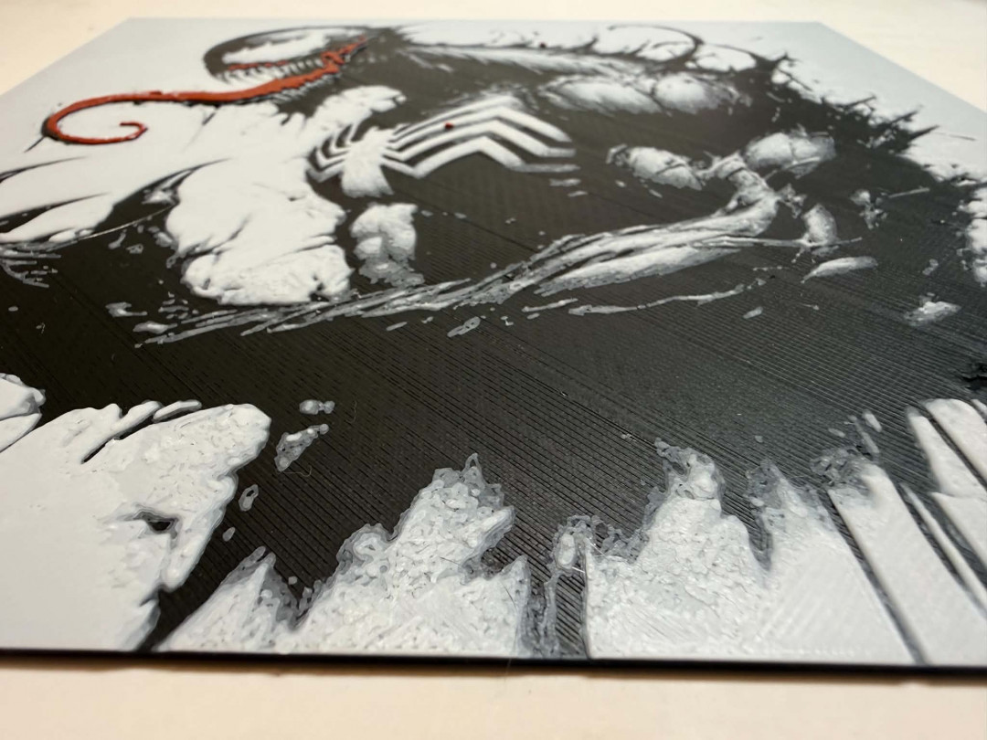 8"x8" 3D Printed - Venom - Marvel - Textured Photo image 2