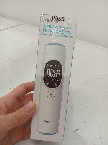 keanor infrared forhead & ear thermometer with digital display - white/blue (model: aoj-20f) image 2