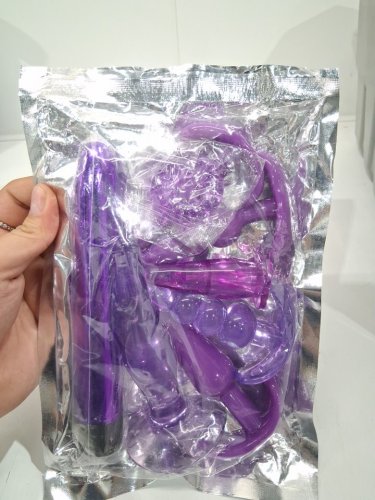 8PC ADULT ANAL PLAY SET WITH COCK RING AND VIBRATOR - ASSORTED SIZES - PURPLE image 3
