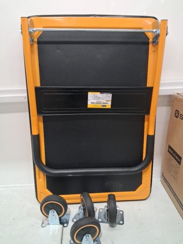 MAXWORKS FOLDABLE PLATFORM TRUCK PUSH DOLLY, UP TO 330LBS - YELLOW/BLACK (MODEL: 80876) image 3