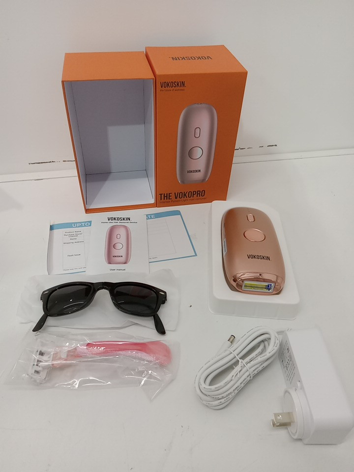 vokoskin vokopro ipl permanent hair removal device - full results in 6-12 weeks - rose gold image 6
