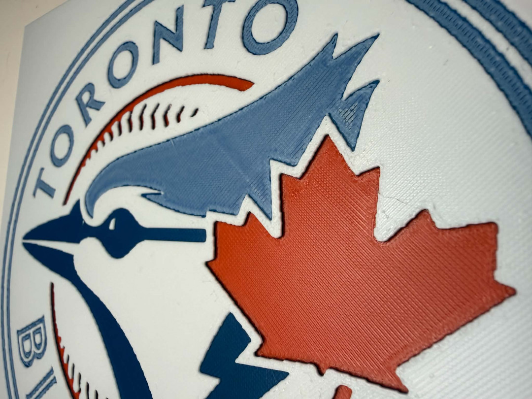 8"x8" 3D Printed - Toronto Blue Jays- Textured Photo image 3