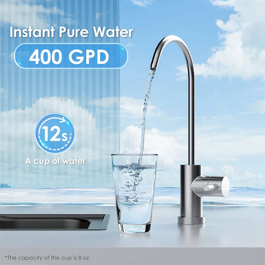 WATERDROP G2 RO REVERSE OSMOSIS WATER FILTRATION SYSTEM TANKLESS REDUCES TDS, 1:1 PURE TO DRAIN - 400GPD - 100PSI - 110V-240V - WHITE - (MODEL:WD-G2-W) image 4