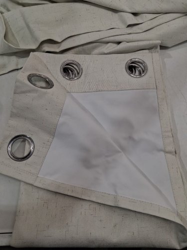 1 panel faux linen grommet curtains - 96" x 50" light sand image 3