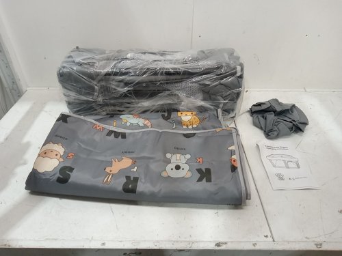 SPRX FOLDABLE PLAYPEN WITH MAT & TRAVEL BAG - 50" X 50" - GREY/ANIMALS (MODEL: BP-G1-50*50) image 3