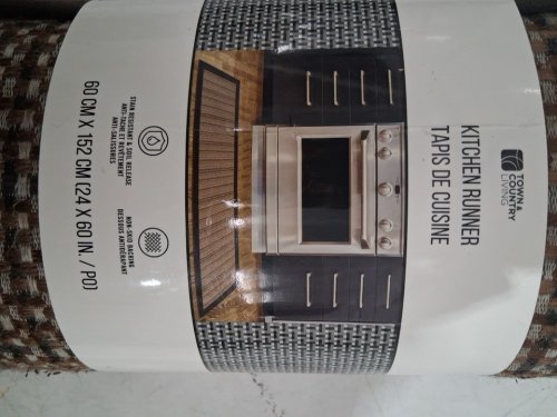 TOWN & COUNTRY LIVING KITCHEN RUNNER with NON- SKID BACKING - 2FT X 5FT - brown image 3