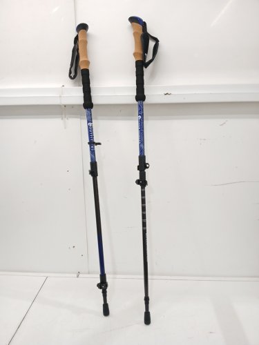 Hiker Hunger Outfitters Lightweight Collapsible Carbon Fiber Trekking Poles - 21" to 55" - Blue image 4
