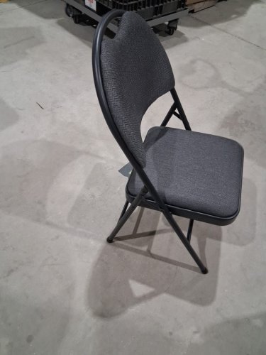 star elite fabric padded metal folding chairs - 300LBS CAP - 19.5" x 18.5" x 39" - grey (model: 1731062) image 3