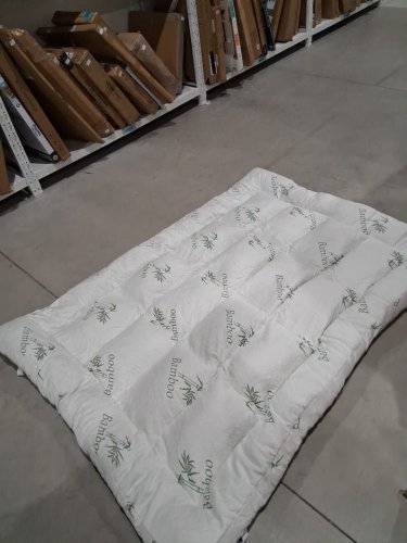 ultra soft plush bamboo mattress topper - queen - white/green image 3