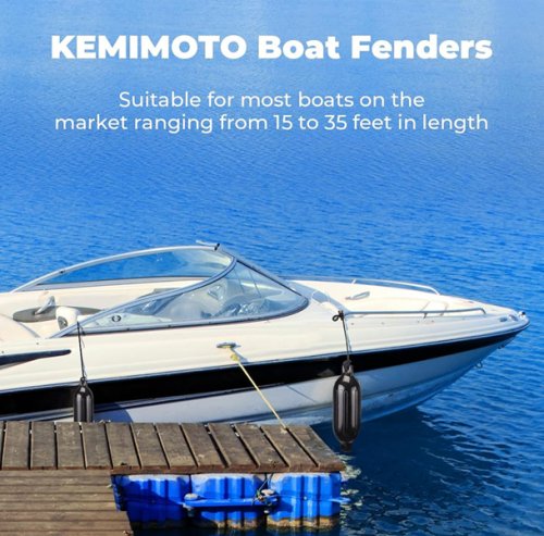4PK KEMIMOTO Boat Fenders Boat Bumpers - 15FT - 35FT Boats - 6.5" X 23" - BLACK (MODEL: B1610-01002BK) image 3