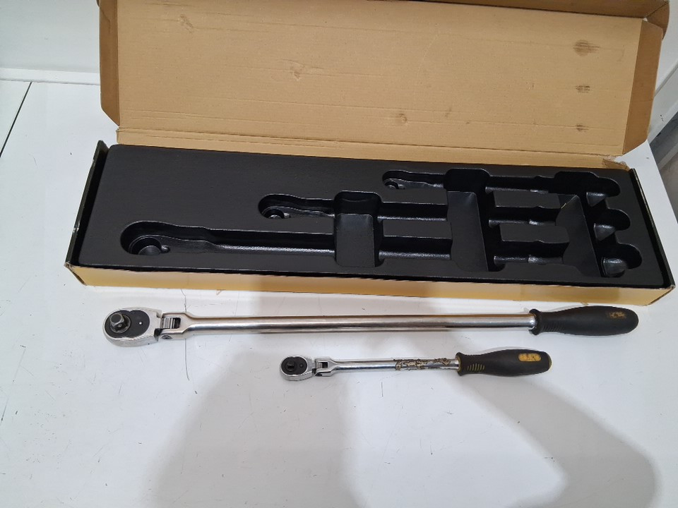 2pc titan tools Extra-Long Flex-Head Ratchet - 12" /24" - silver image 3
